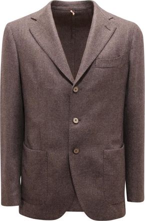 Santaniello Jassen, Heren, Bruin, L, Wol, Wollen jas in klassieke stijl