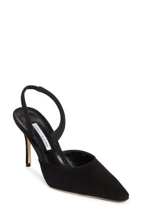 Manolo Blahnik Borelapla Slingback Pump in Black at Nordstrom, Size 10.5Us