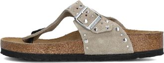 Birkenstock Schoenen, Dames, Beige, 39 EU, Rivet Border Dames Slippers