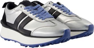Lanvin Womens Bumpr Sneaker Silver Calfskin