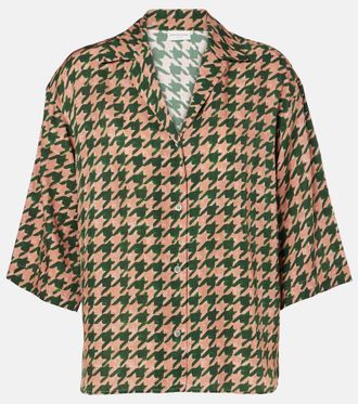 Dries Van Noten Camicia in raso pied-de-poule