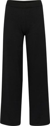 Saint Tropez Stijlvol Zwart Milasz Broek - Dames - Wijde Broeken - Zwart - L - Broeken