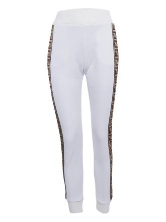 Fendi side-stripe track pants - White