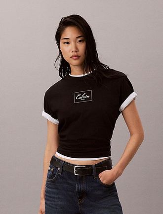 Calvin Klein Camiseta Boxy Con Logo Escrito