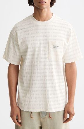 Scotch & Soda Texture Stripe T-Shirt in Eggnog at Nordstrom, Size Xx-Large