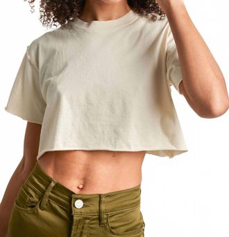 NSF Mack Crop Crewneck Top In French Vanilla