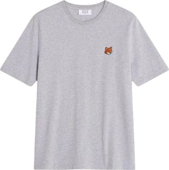 Maison Kitsun&eacute; Fox Head Regular T-shirt - Heren - T-shirts - Grijs - XL - Katoen - Tops