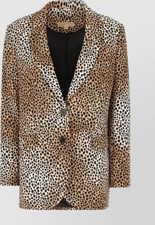 Michael Kors blazer animal print front pockets
