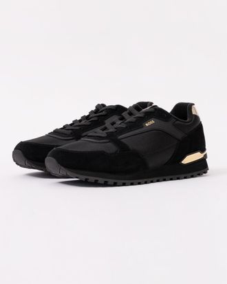 Boss Orange by Hugo Boss Parkour-L Mens Suede/Mesh Trainers - Black - Size UK 10