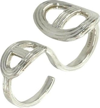 Herm&egrave;s Silver Silver 925 Band Ring (Pre-Owned)