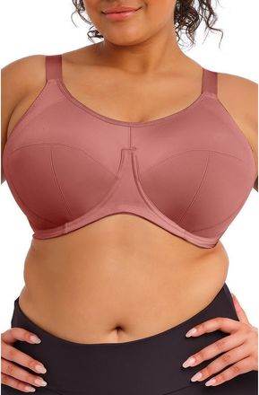 Elomi Energise Full Figure Sports Bra in Rosewood at Nordstrom, Size 32Hh