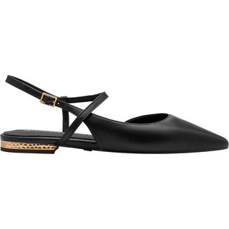 Tamaris Puntige leren slingback ballerinas