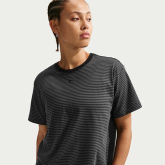 Nike Womens Nike Sportswear Oversized Striped T-Shirt in Black | IH7469-010