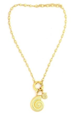 Panacea Shell Pendant Necklace in Gold at Nordstrom