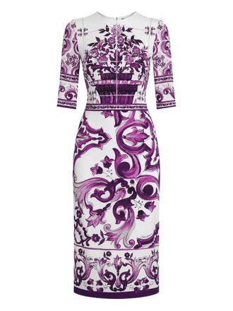 Dolce & Gabbana Midikleid mit Majolika-Print