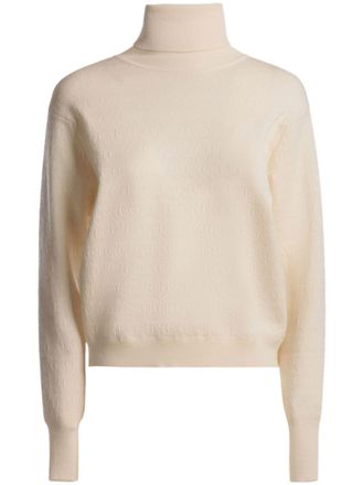 Bally roll-neck textured wool jumper - women - Wool - 42 - Neutrals