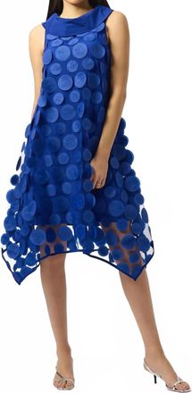 Joseph Ribkoff 3D Dot Mesh Mini Trapeze Dress In Royal Sapphire