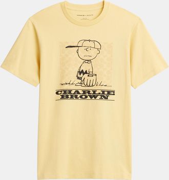 Coach Mens Charlie Brown Signature Square T-Shirt - Yellow - Size X-Large