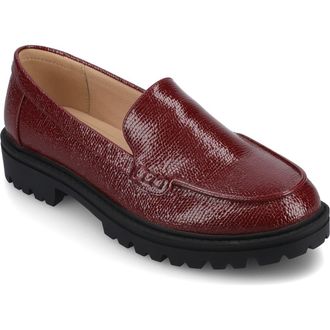 Journee Collection Ericka Lug Sole Platform Loafer - Wide Width in Oxblood at Nordstrom Rack, Size 9.5