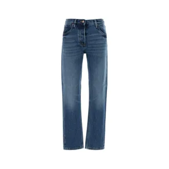 Prada High-waisted Straight-leg Jeans - Dames - Jeans - Blauw - Maat: W29 Katoen