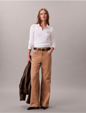 Calvin Klein Jeans Calvin Klein Womens Corduroy Wide Leg Pant - Brown - 24W x RL