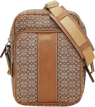 Coach Canvas Leather Shoulder Bag (Pre-Owned)