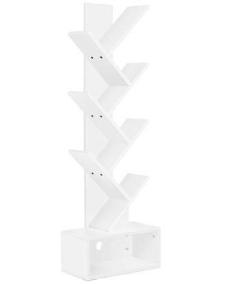 Sorbus 7-Tier Zigzag Tree Bookshelf With Drawer
