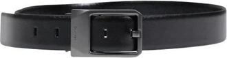 Calvin Klein Accessoires, Heren, Zwart, 90 CM, Leer, Faceted Buckle 35mm AOP Adj/Rev