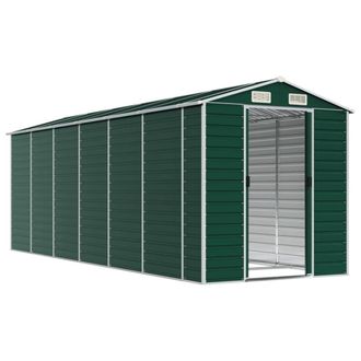 Berkfield Home Garden Shed Green 191x555x198 cm Galvanised Steel | Size: 191 x 555 x 198 cm