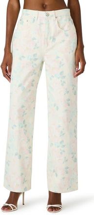 Steve Madden Sydnee Floral Jeans in Peach Beige at Nordstrom, Size 24