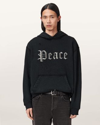 AllSaints Utopia Embroidered Boxy Hoodie
