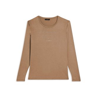Freddy T-shirt donna manica lunga con scritta e strass