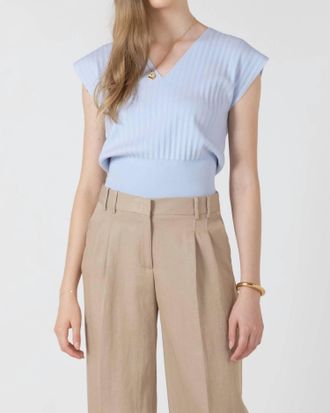 Dex Clothing Pleat Lightweight Effect Sweater In Fresh Sky