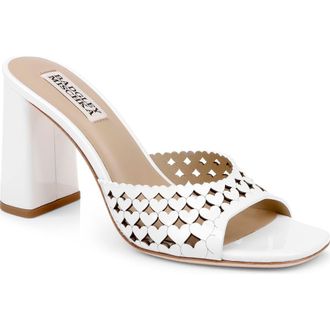 Badgley Mischka Omni Laser-Cut Heart Sandal in White Patent at Nordstrom, Size 7.5