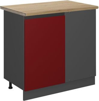 Vicco Armario De Esquina R-line, Rojo, 86 Cm, Et Roble