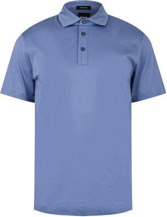 HUGO BOSS Mens Press Regular Fit Short Sleeve Polo in Open Blue - Size Small