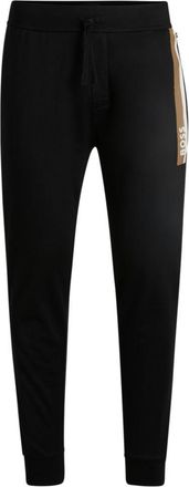 BOSS Cotton-terry tracksuit bottoms with stripe print