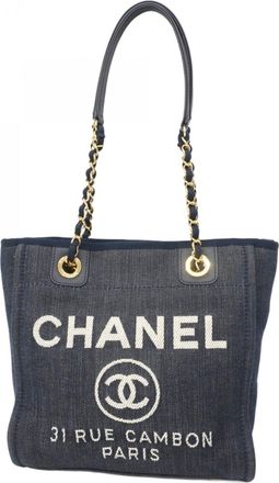 Chanel Navy Denim Tote Bag (Pre-Owned)