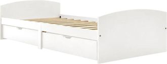 vidaXL Bed Frame with 2 Drawers without Mattress White 90x200 cm Vidaxl