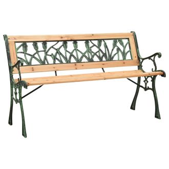 vidaXL Vidaxl - Banco De Jard&iacute;n Hierro Fundido Y Madera De Abeto Maciza 122 Cm