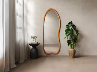 Vente-Unique Grande specchio da parete organico in legno di pino - L. 68 x H. 178 cm - Naturale - HARVIL