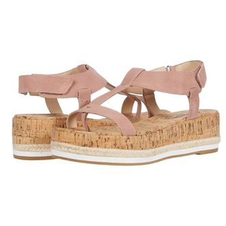 Pelle Moda Womens Pelle Moda Pilar Sandals Pink Leather Platform Silingback KHD621