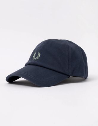 Fred Perry Mens Fred Perry Mens Pique Classic Cap - Dark Airforce/Seagrass 90C - Navy - Size: ONE size