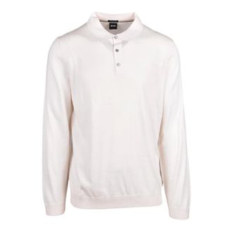 HUGO BOSS Tops, Heren, Beige, L, Wol, Gebreide Polo
