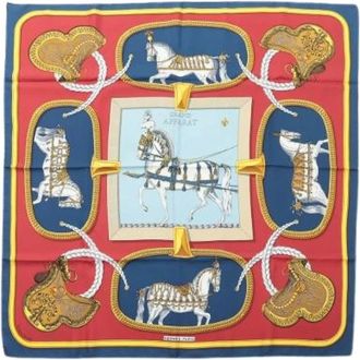 Herm&egrave;s Pre-owned Scarves, female, Multicolor, Size: ONE SIZE Pre-owned Carre 90 Scarf