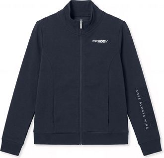 Freddy Felpa regular con zip e collo alto, logo ricamato su manica