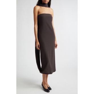 Paloma Wool Alberch Strapless Wool Blend Dress with Attached Scarf in Grey at Nordstrom, Size X-Small