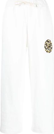 Joshua Sanders Witte Grafische Print Wijde Broek - Dames - Wijde Broeken - Wit - S - Katoen - Broeken