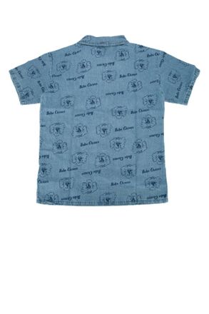 Bobo Choses Boys Pickle The Dog All Over Denim Shirt Prussianblue Organic Cotton Camicie
