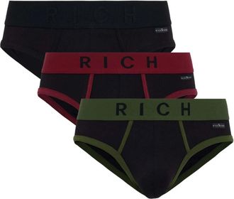 John Richmond Tripack Slip Vita Bassa con Logo Rich e Cuciture a Contrasto - Heren - Onderbroek - Veelkleurig - L - Katoen - Ondergoed